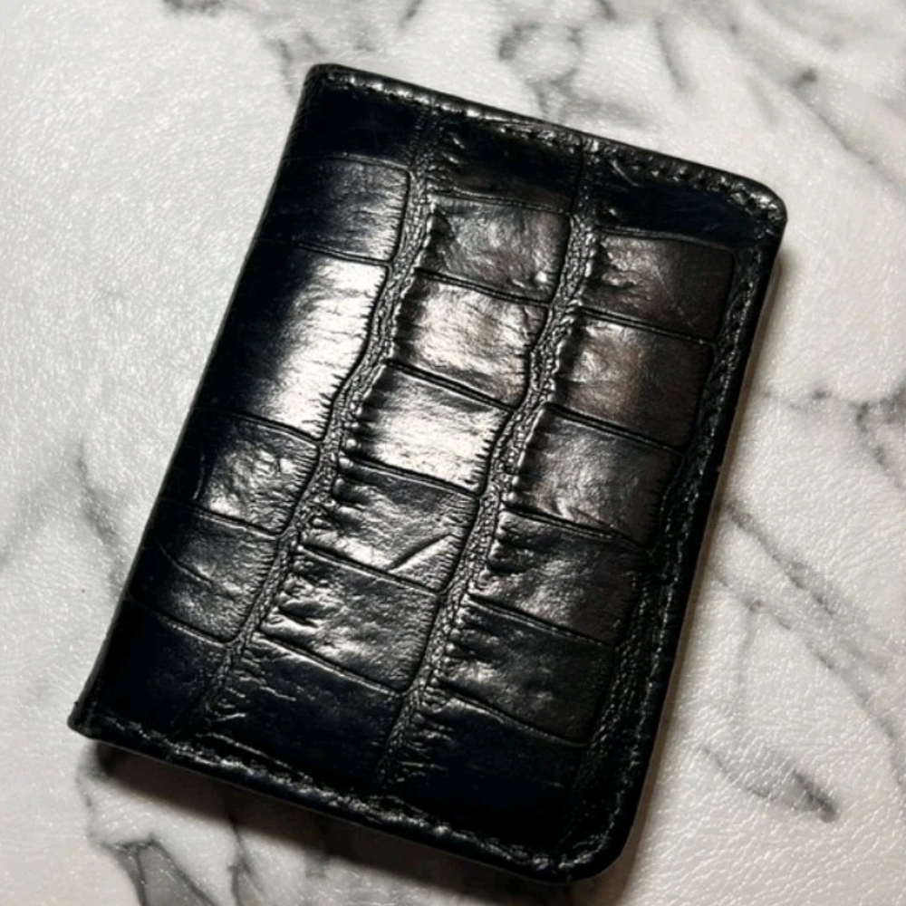 Elegant Black Leather Card Holder